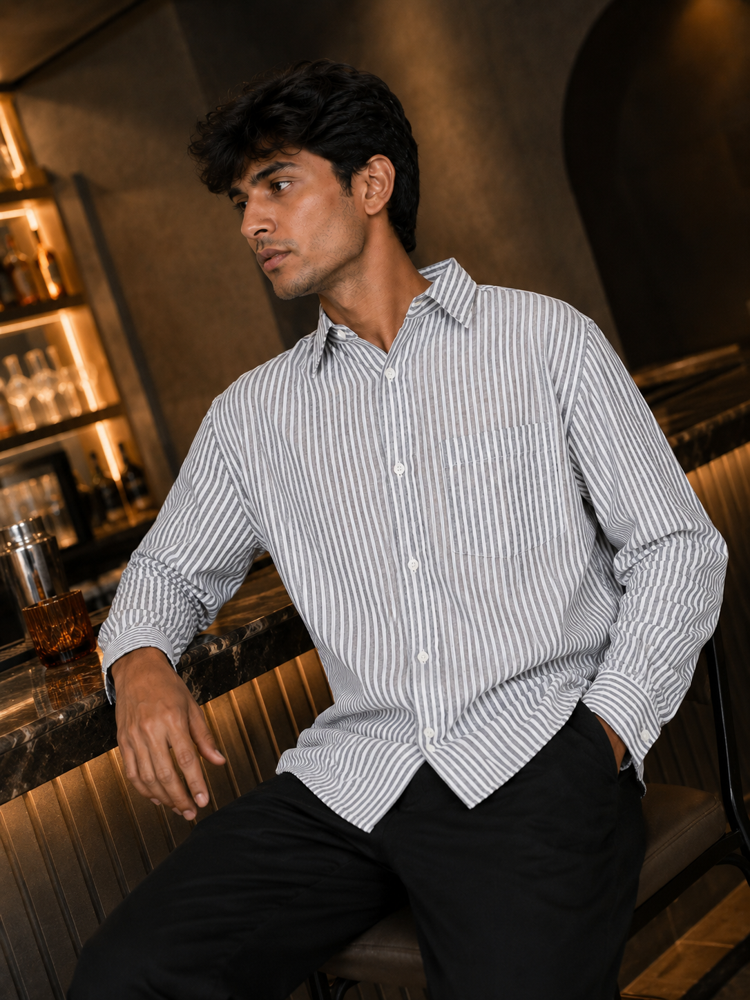 Coastal Stripe Casual Shirt