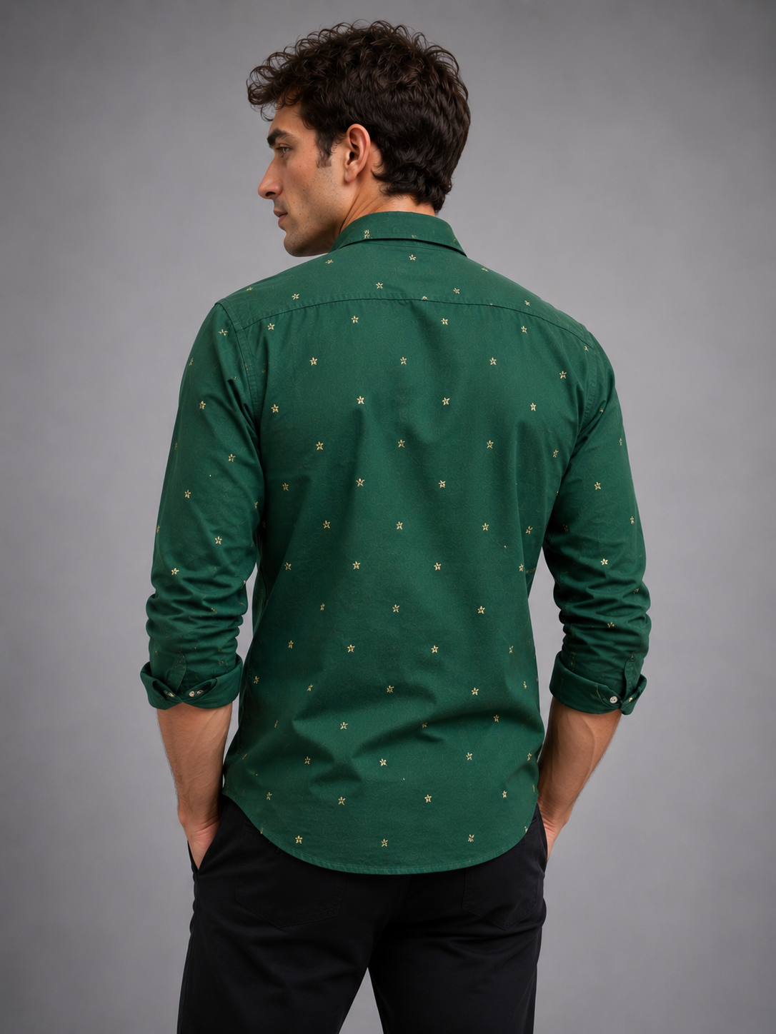 Forest Green Signature Motif Shirt - Image 2