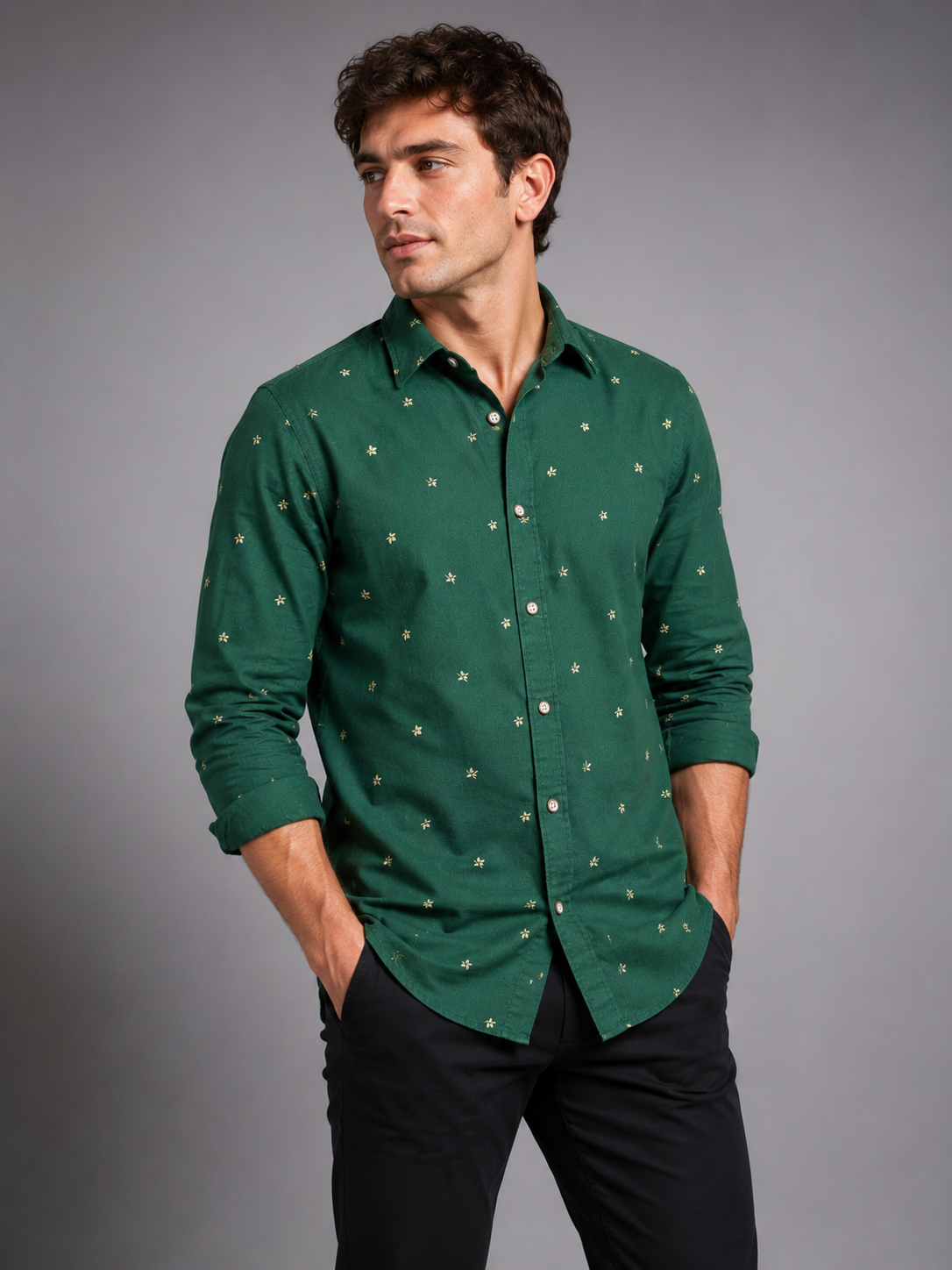 Forest Green Signature Motif Shirt