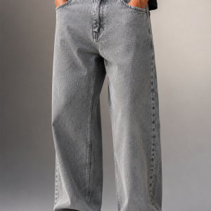 Grey Baggy Fit Denim Jeans